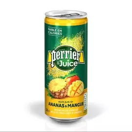 Вода минеральная газированная «Ананас-манго», Perrier, 0.25 л, ж/б, Франция