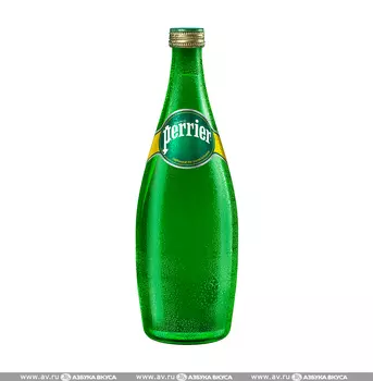 Вода минеральная газированная, Perrier, 0.75 л, стеклянная бутылка, Франция
