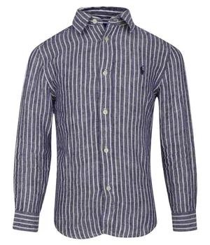 Льняная рубашка Regular fit Polo Ralph Lauren, синий