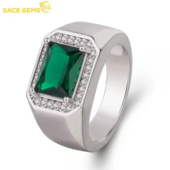 SACE GEMS Роскошное медное кольцо с цирконом, свадебное обручальное кольцо, мужские ювелирные изделия, подарок 6 синий