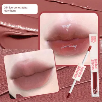 Double Happy Lip Glaze Матовая глазурь для губ Water Glow Блеск для губ 2-в-1 Увлажняющая помада для губ 2.2g+2g