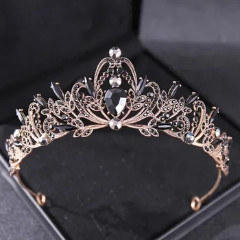 Барочная хрустальная корона тиара винтажные женские короны и тиары со стразами диадемы ободки свадебные аксессуары для волос ювелирные изделия золотой