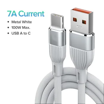 VAORLO 7A USB-кабель для зарядки Type-C, супер зарядка для Xiaomi Huawei QC3.0, быстрая зарядка, передача данных, телефонная линия синий