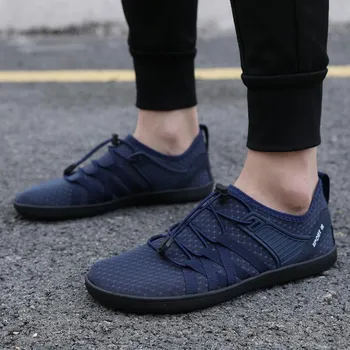 Мужские широкие кроссовки Barefoot, новые мужские балетки, мягкие, с нулевой подошвой, с широким носком, легкие, модные кроссовки для мужчин 36