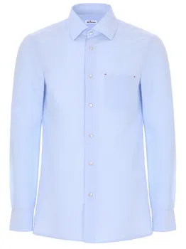 Рубашка Slim Fit из хлопка и льна