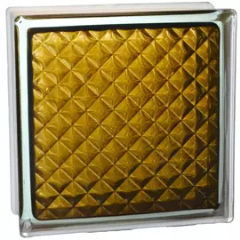 Стеклоблок окрашенный внутри "Инка" бронзовый 19*19*8 см. Glass Block Bronze 1919/8 Inca