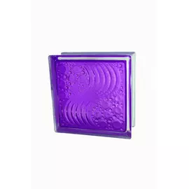 Стеклоблок окрашенный внутри "Морской" аметист 19*19*8 см. Glass Block Amethyst 1919/8 Marina