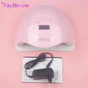 Faylisvow УФ ЖК-дисплей Светодиодная лампа для ногтей Гели для дизайна ногтей Сушилка для отверждения света Сроки маникюра Фототерапия EU Plug белый
