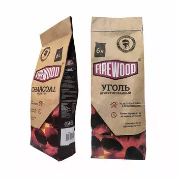 Уголь древесный березовый в брикетах Firewood 1,8 кг