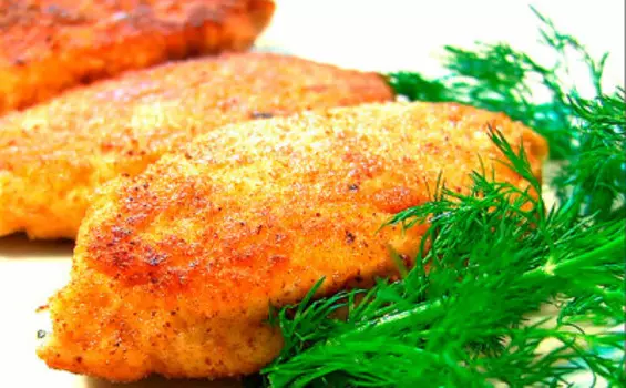 Котлеты куриные фаршированные сыром жареные, собственное производство