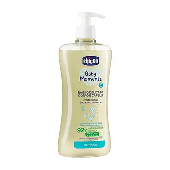 Chicco Baby Moments Пена нежная для мытья волос и тела 500 мл