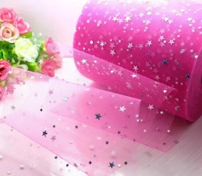 5 ярдов 6 дюймов шитье блестки тюль DIY пачка тюль ткань ремесла звездный стиль свадебная вечеринка тюль Sequins зелёный