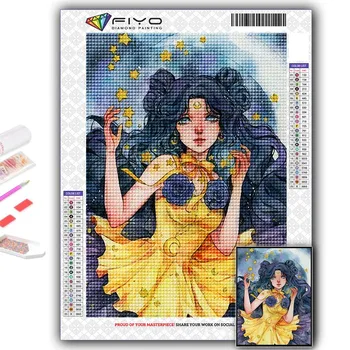 5D Diy Алмазная картина Девушки и цветы Вышивка крестом Полная Алмазная вышивка Мозаика Full Round 20X30CM