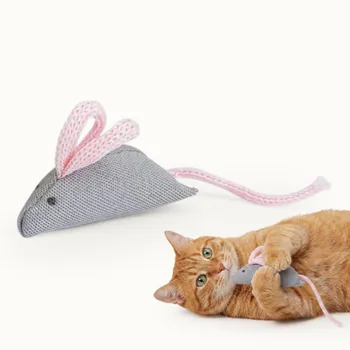 Pet hobby Игрушка с мятой для кошек Мышка Грета, 5,5х3,5х1,5 см, серая