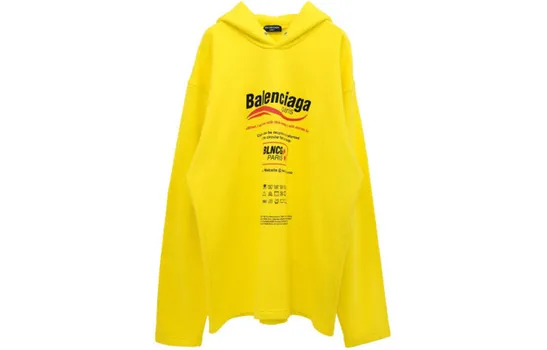 Толстовка женская Balenciaga с принтом, желтый / черный