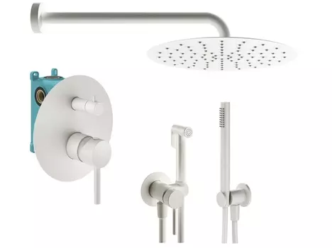 Душевой комплект Plumberia Selection Ixo KITZXO18BO белый матовый