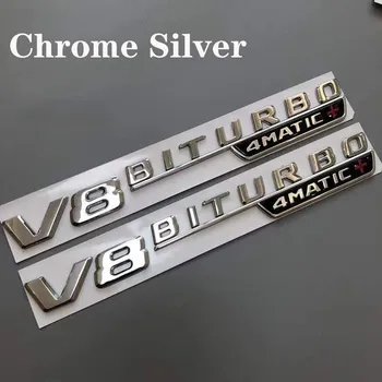 2 шт. 3D ABS автомобильный значок на крыло для Mercedes Benz E63s AMG W213 W212 W205 C63S V8 BITURBO 4MATIC эмблема наклейки аксессуары B (2pcs)