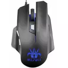 Мышь Delux M-515BU черная, 1000/1500/2000/3000/4000dpi, USB, 5 клавиш+скролл, с подсветкой