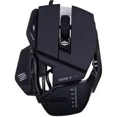 Мышь Mad Catz R.A.T. 4+ MR03MCINBL000-0 чёрная, PMW3330, USB, 9 кнопок, 7200 dpi, красная подсветка