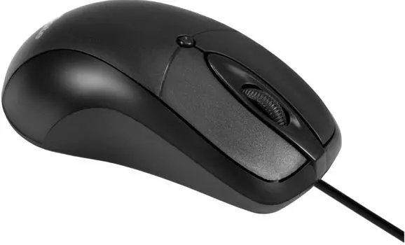 Мышь Exegate B100 EX298195RUS (USB, оптическая, 1000dpi, 3D, 3 кнопки и колесо прокрутки, длина кабеля 1,5м, черная, Color Box)