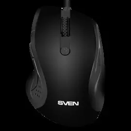 Мышь Sven RX-113 SV-018733 черная, 5+1кл. 800-2000DPI, Soft Touch, 1,5м, USB