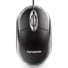 Мышь Гарнизон GM-100 черная, USB, чип- Х, 1000dpi, 2 кнопки+колесо/кнопка