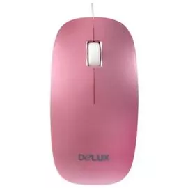 Мышь Delux DLM-111 розово-белая, 1000dpi, USB (2 кн+скролл)