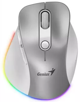 Мышь Wireless Genius Ergo 9000S Pro 31030039402 оптическая, bluetooth,USB, 2.4 ГГц, 800-2400dpi, 6 кнопок, silver