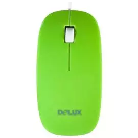 Мышь Delux DLM-111 бело-зеленая, 1000dpi, USB (2 кн.+скролл)