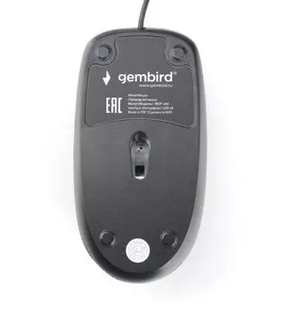 Мышь Gembird MOP-200 проводная бесшумная, 3кн, 1000 DPI, 1.8м, черный, коробка