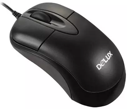 Мышь Delux DLM-312U черная, 800dpi, USB, 2 кнопки+колесо