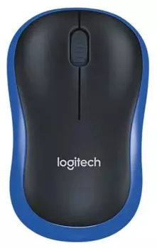 Мышь Wireless Logitech M186 910-004132 оптическая, 1000dpi, USB2.0, 2but+колесо прокрутки, черный/синий