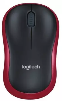 Мышь Wireless Logitech M186 910-004133 оптическая, 1000dpi, USB2.0, 2 кнопки+колесо прокрутки, черный/красный