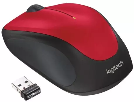 Мышь Wireless Logitech M235 910-007130 красный/черный оптическая, 1000dpi, USB2.0