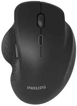 Мышь Wireless Philips SPK7624 2,4 GHz, Bluetooth 3.0/5.0, 6 кноп., 800-1600dpi, Чёрный