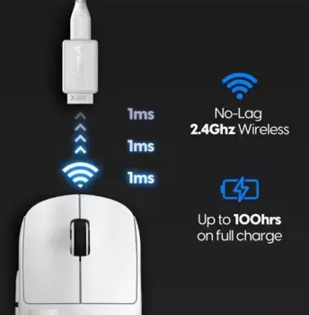 Мышь Wireless PULSAR X2 H Size 2, white