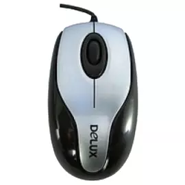 Мышь Delux DLM-363BS черно-серебряная, 800dpi, USB (2 кн+скролл)