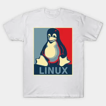 Футболка женщины Linux Tux Классический Плакат Обамы Красный Синий Harajuku Печать Кавайи футболка Летний короткий рукав женский футболка Top Tee S