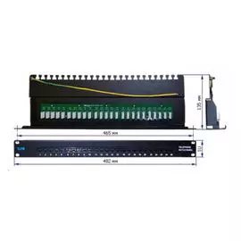 Патч-панель TWT TWT-PPi25TEL11 телефонная с индикацией, 19", 1U, 25 портов RJ-11