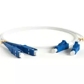 Патч-корд волоконно-оптический Hyperline FC-D2-9A1-LC/UR-SC/UR-H-5M-LSZH-WH (шнур) SM 9/125 (G.657),