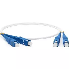 Патч-корд волоконно-оптический Hyperline FC-D2-9A1-SC/UR-SC/UR-H-1M-LSZH-WH (шнур) SM 9/125 (G657),