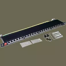 Патч-панель 19", 24xRJ45, STP, Кат. 5е Lanmaster LAN-PPC24S5E 0.5U, компактная