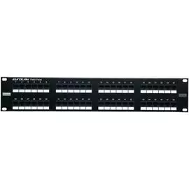 Патч-панель 19, 48xRJ45, UTP, Кат. 5е Eurolan 27B-U5-48BL 2U, 568A/В, черная