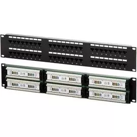 Патч-панель 19, 48xRJ45, UTP, Кат. 5е Newmax NM-PPU48C 2U, с возможность установки заднего органайзера