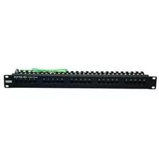Патч-панель Eurolan 27B-U3-50BL телефонная, 19", 1U, Cat 3, 50 портов RJ45 (8p4c), неэкранированная, 110 IDC