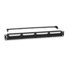 Патч-панель Cabeus PL2-24-Cat.6-Dual 19" (1U), 24 порта RJ-45, категория 6, Dual IDC, с задним кабельным организатором