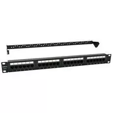 Патч-панель Cabeus PL-24-Cat.6-Dual IDC 19" (1U), 24 портов RJ-45, категория 6, Dual IDC, с задним кабельным организатором