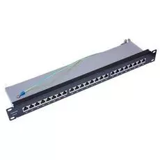 Патч-панель Cabeus PL-24-Cat.6-SH-Dual IDC 19" (1U), 24 портов RJ-45, категория 6, полностью экранированная, с задним кабельным организатором