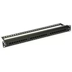 Патч-панель Cabeus PL-24-Cat.6A-Dual IDC 19" (1U), 24 портов RJ-45, категория 6A, Dual IDC, с задним кабельным организатором