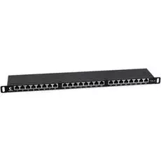 Патч-панель Cabeus PLHD-24-Cat.6-SH-Dual-0,5U 19" 0,5U, 24 порта RJ-45, категория 6, полностью экранированная, Dual IDC